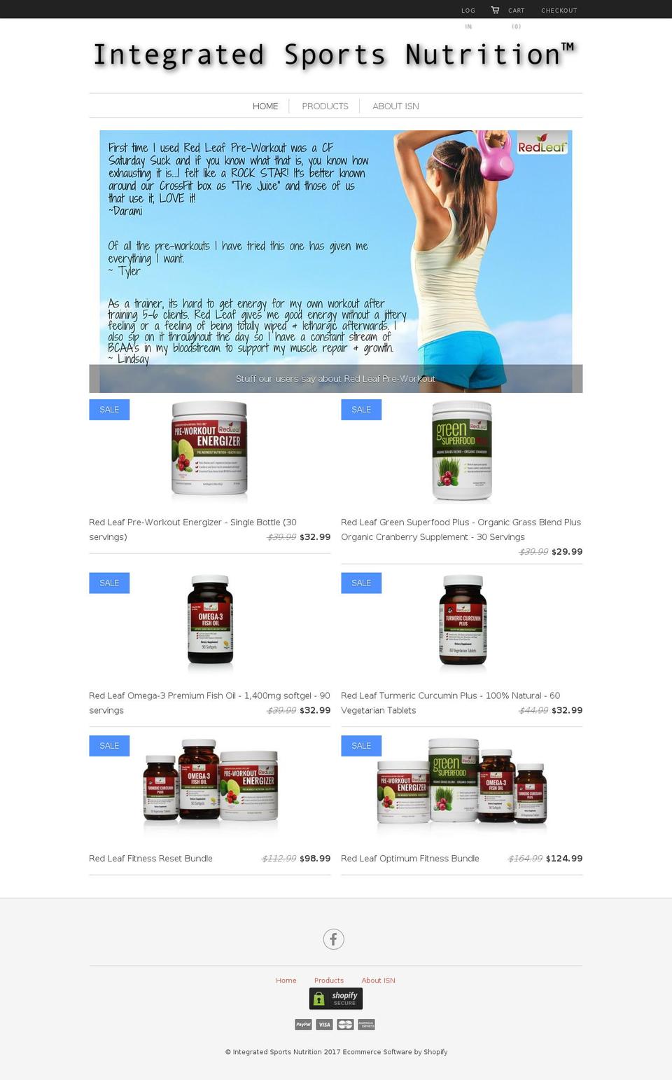integratedsportsnutrition.com shopify website screenshot
