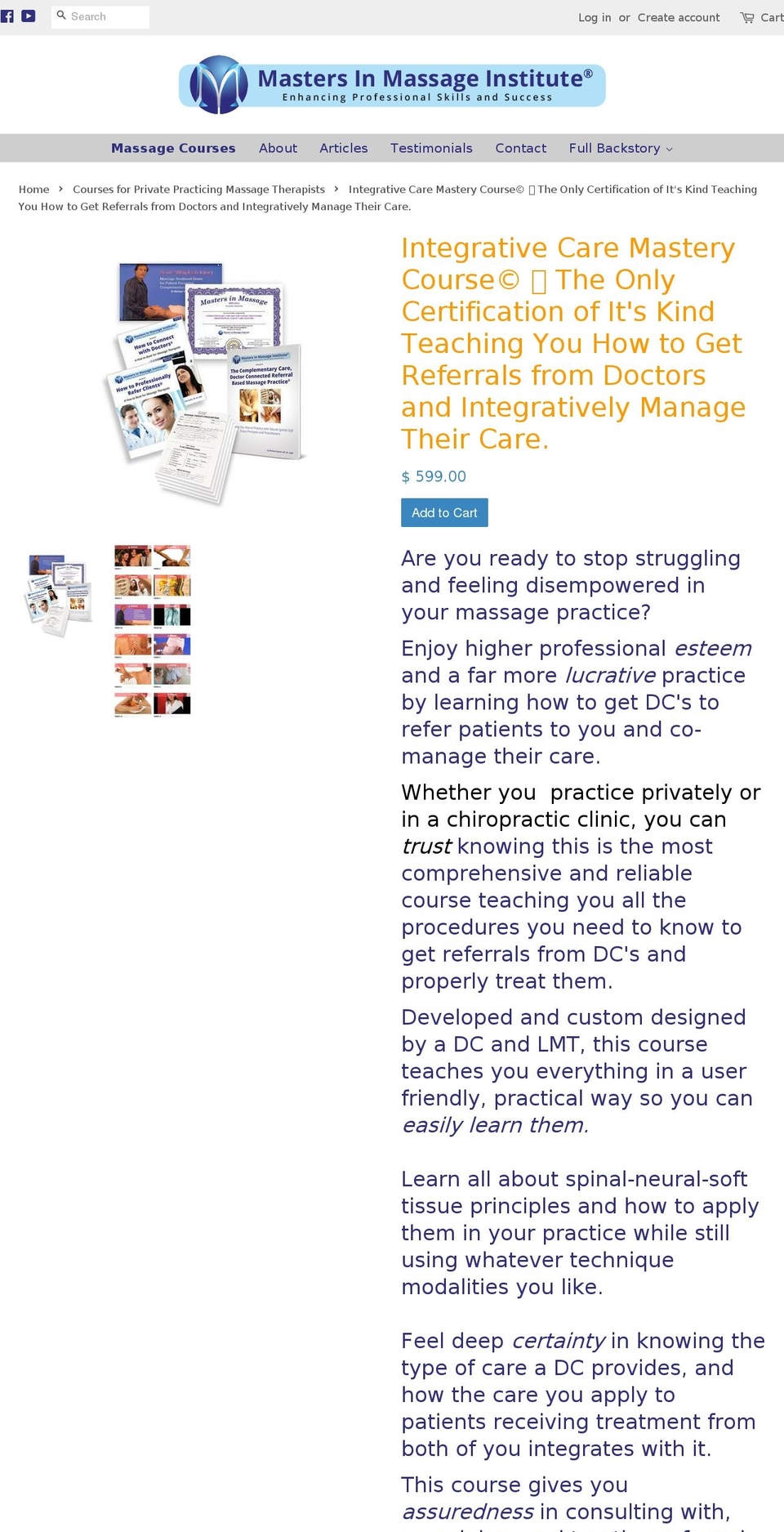 integrativecaremastery.com — Shopify storefront screenshot