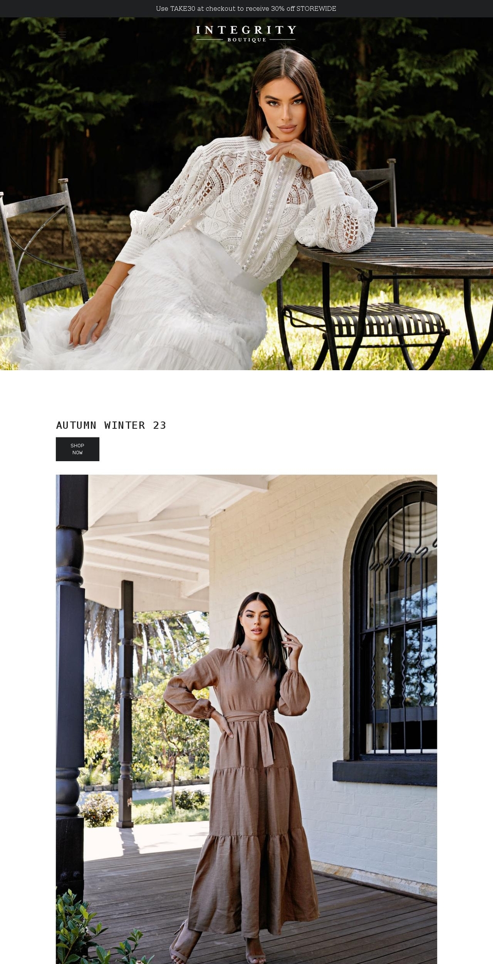 integrityboutique.com.au shopify website screenshot