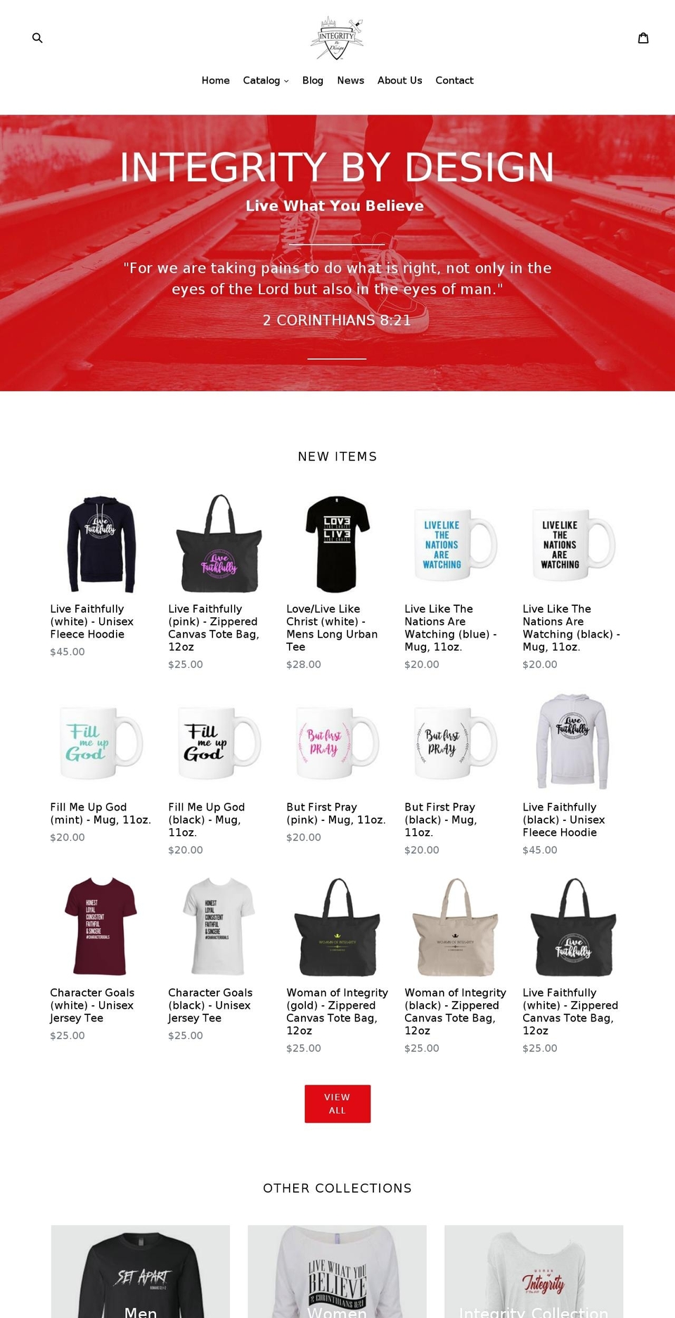 integritybydesigninc.com shopify website screenshot