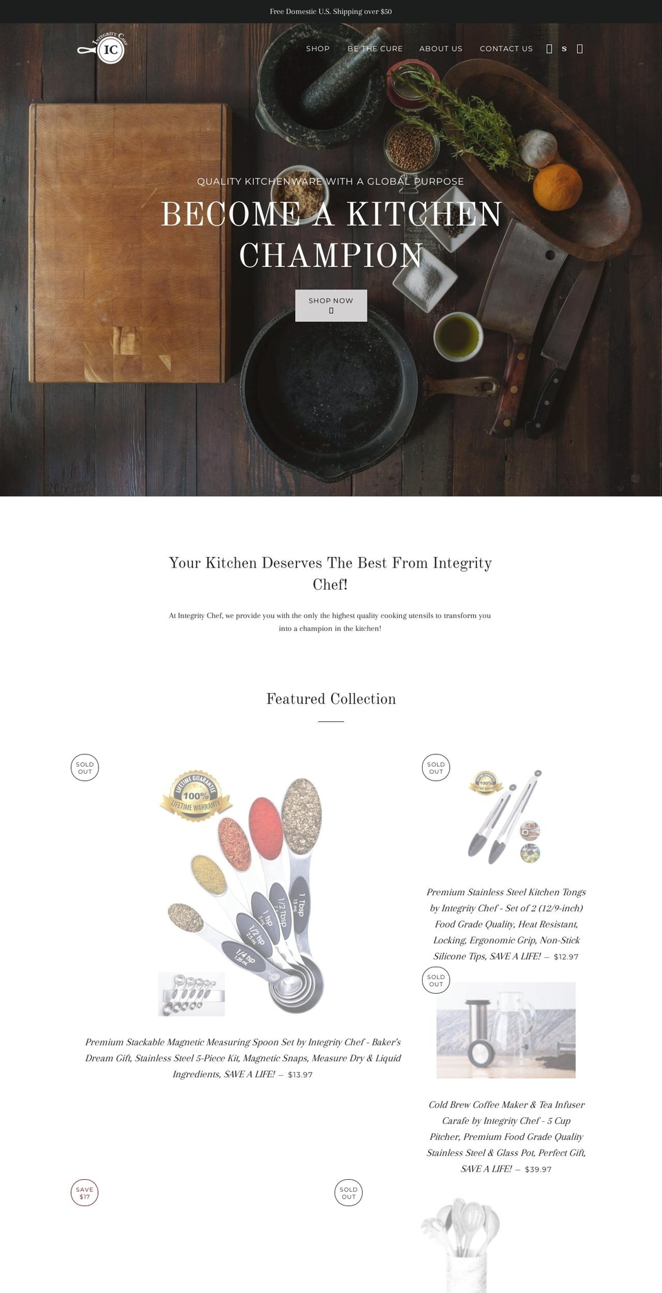 integritychef.org shopify website screenshot
