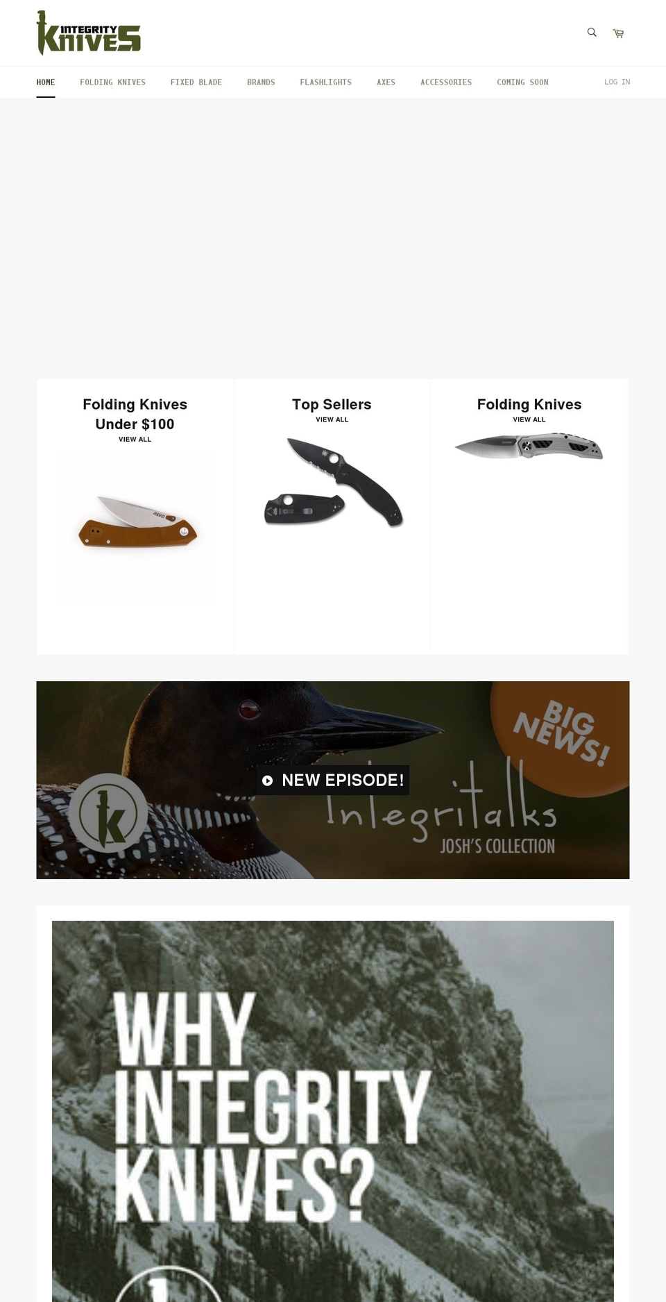 integrityknives.com shopify website screenshot