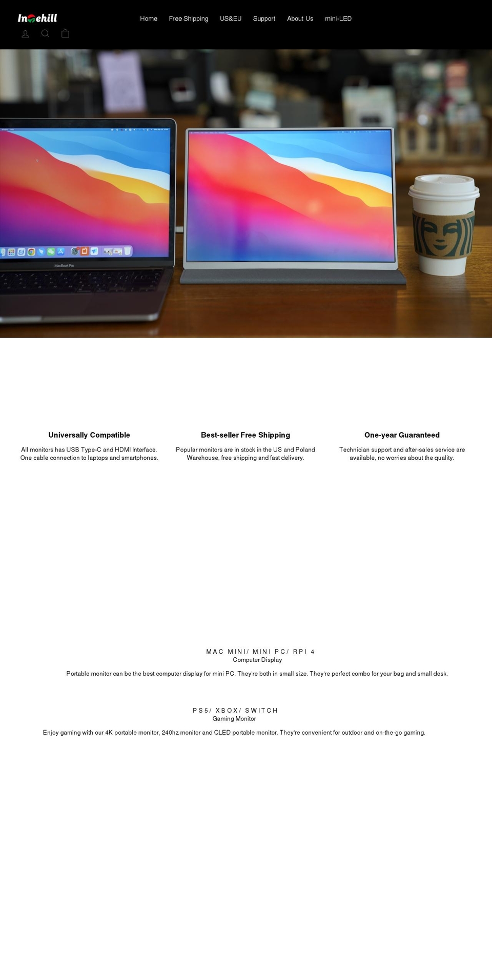 intehill.com shopify website screenshot