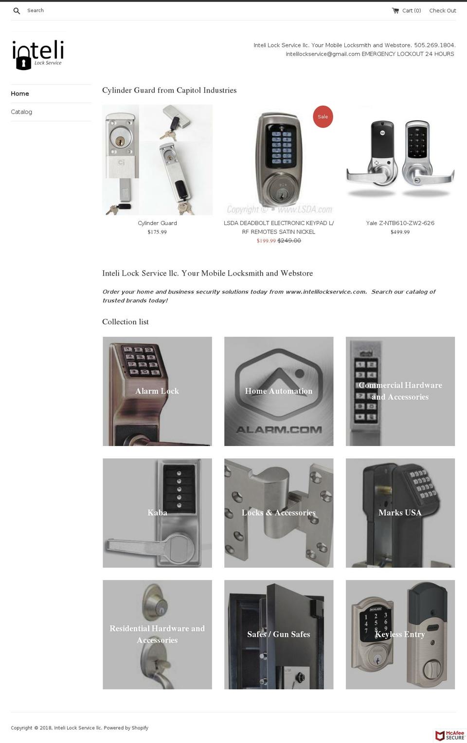 intelilockservice.com — Shopify storefront screenshot