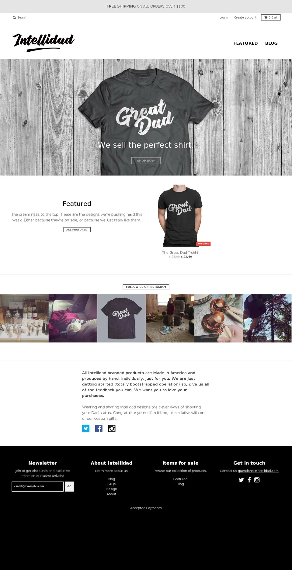 intellidad.com shopify website screenshot