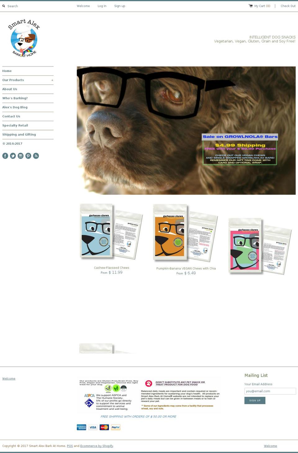 intelligentdogsnacks.com shopify website screenshot