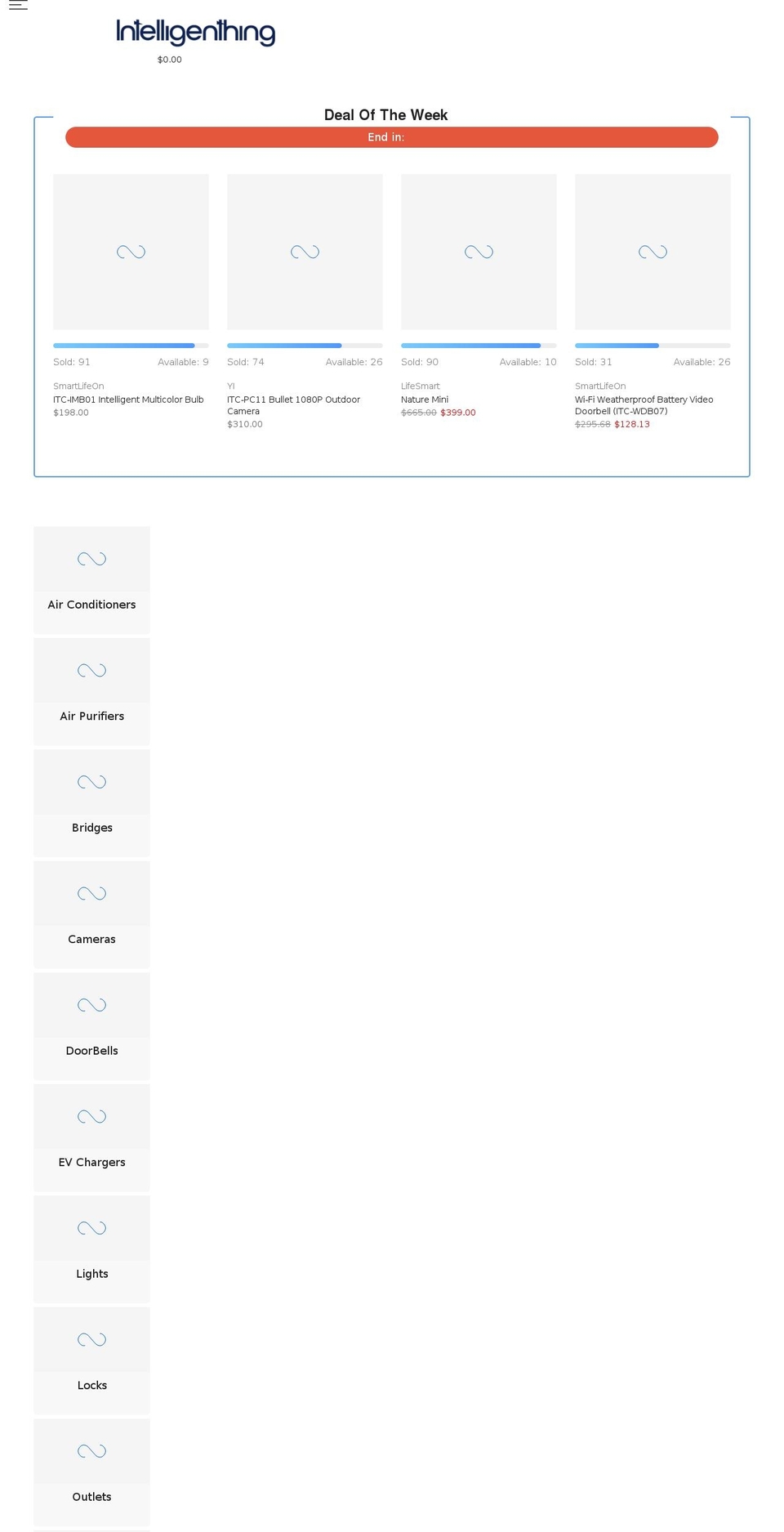 intelligenthing.com shopify website screenshot