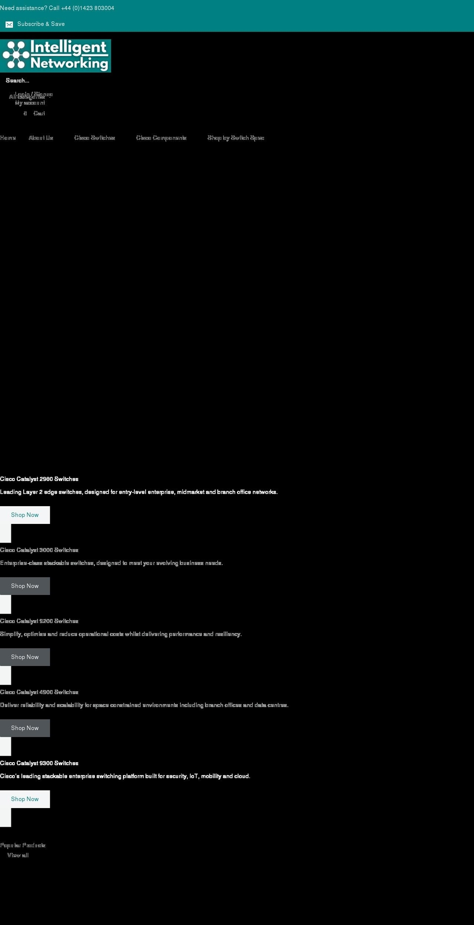 intelligentnetworking.co.uk shopify website screenshot