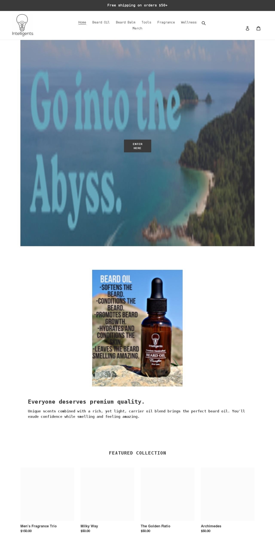 intelligentsgroomingco.com shopify website screenshot