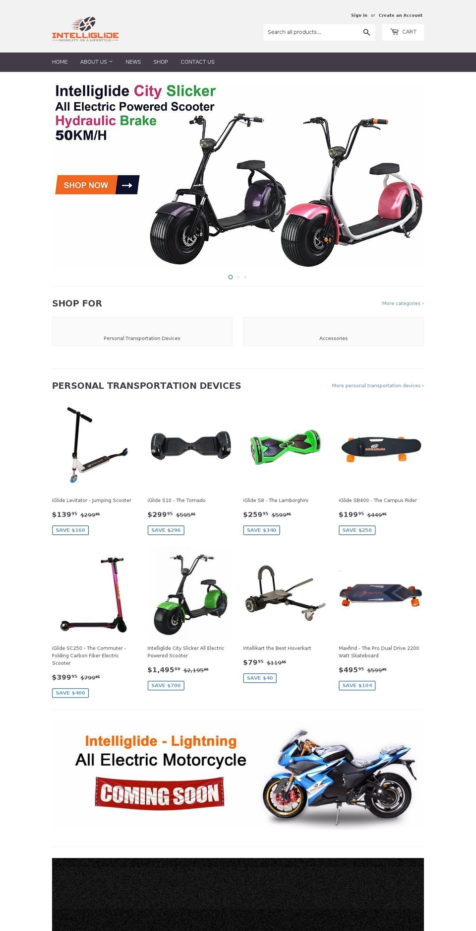 intelliglide.com shopify website screenshot