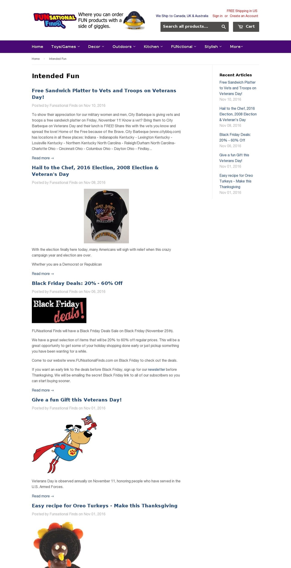 intendedfun.com shopify website screenshot