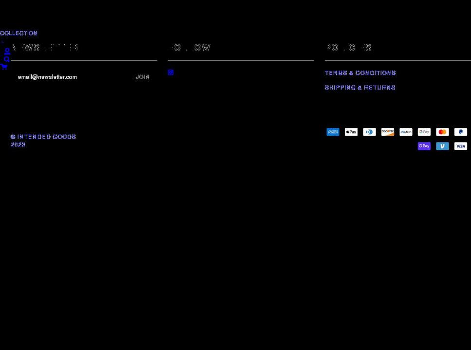 intendedgoods.com shopify website screenshot