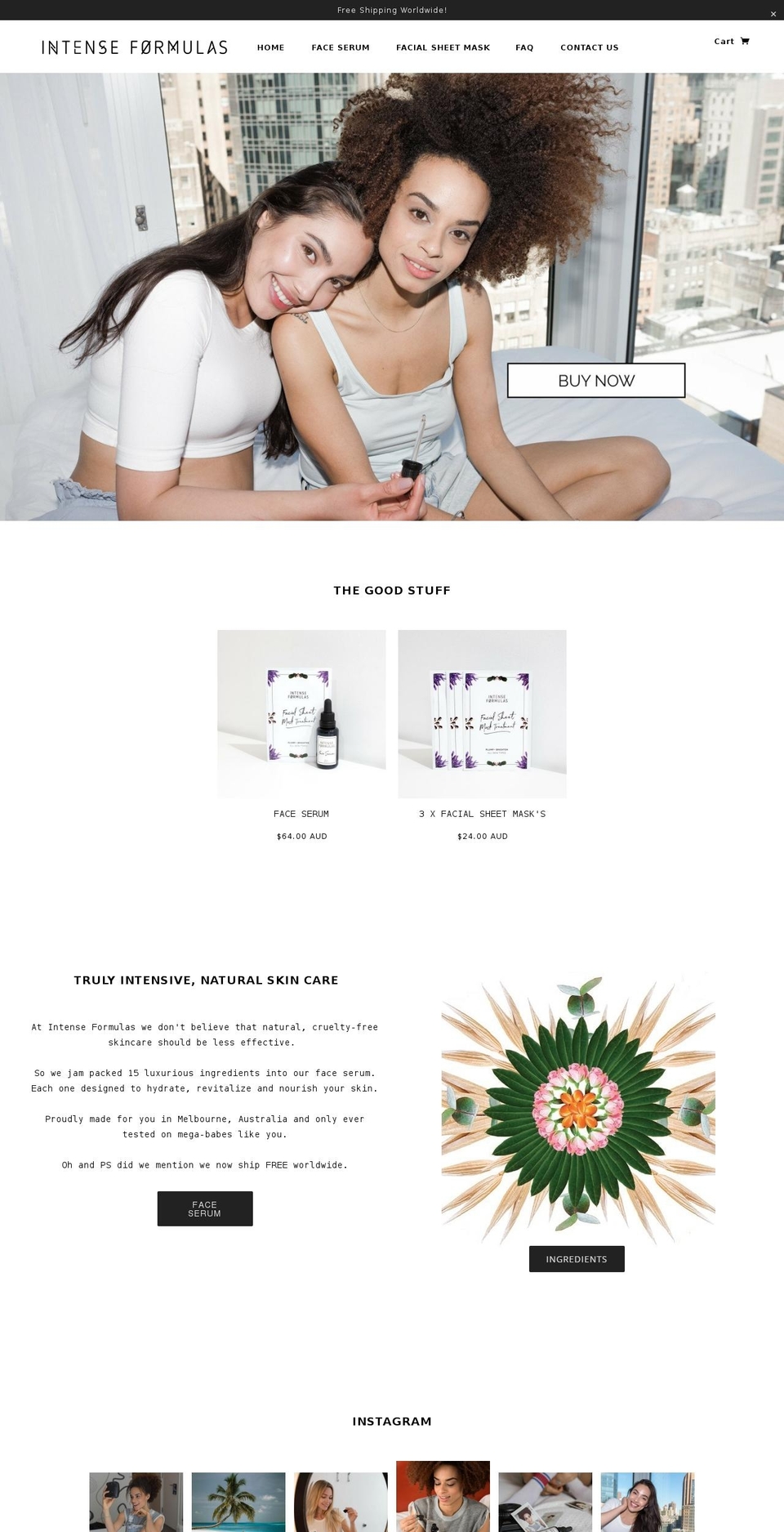 intenseformulas.com shopify website screenshot