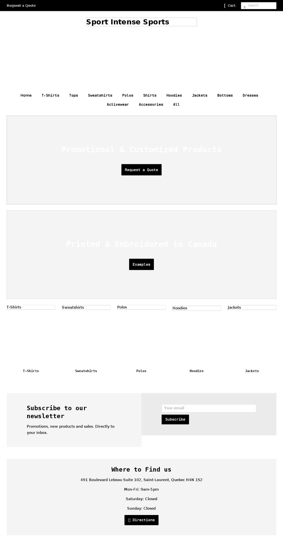 intensesports.ca shopify website screenshot