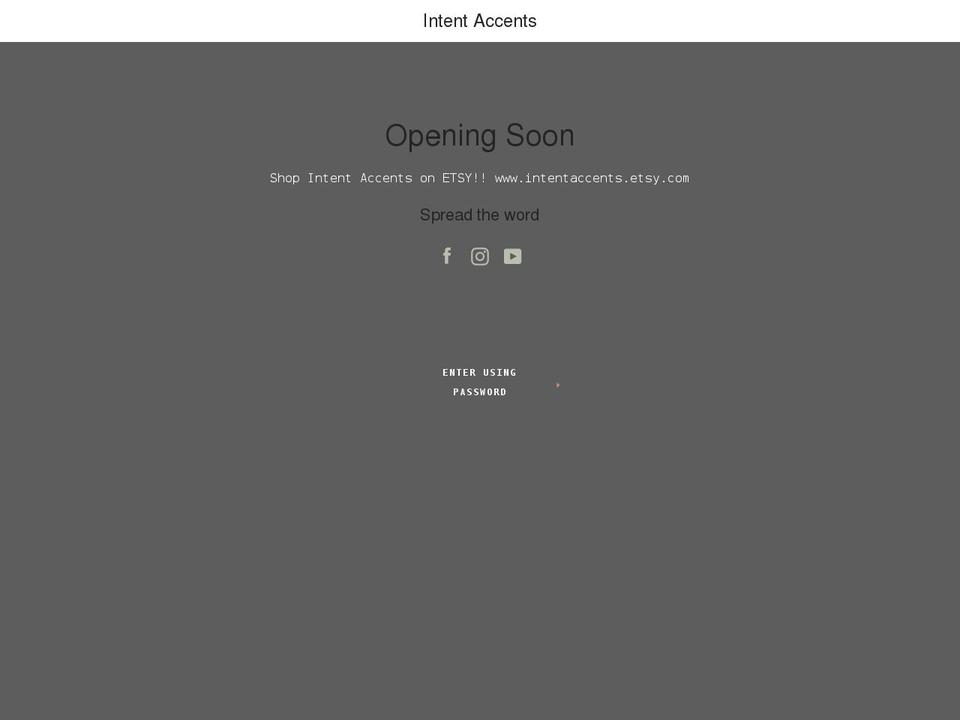 intentaccents.com shopify website screenshot