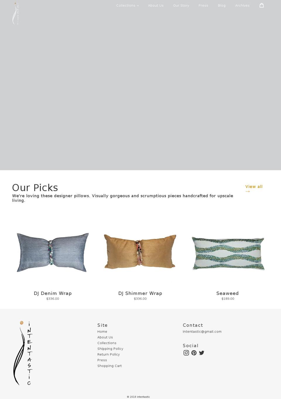 intentastic.com — Shopify storefront screenshot