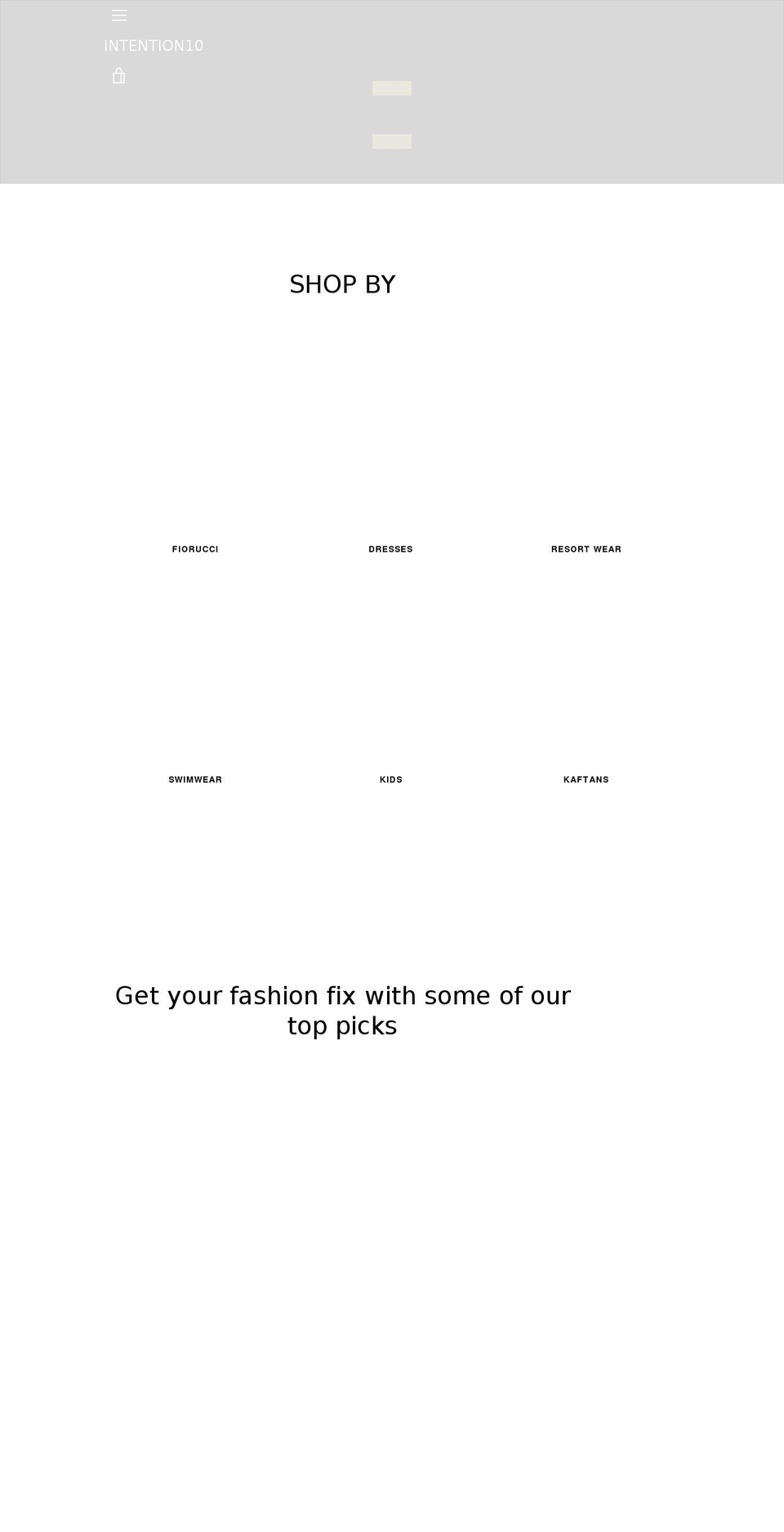 intention10.co.uk shopify website screenshot
