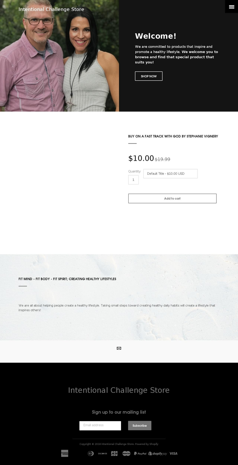 intentionalchallenge.com shopify website screenshot