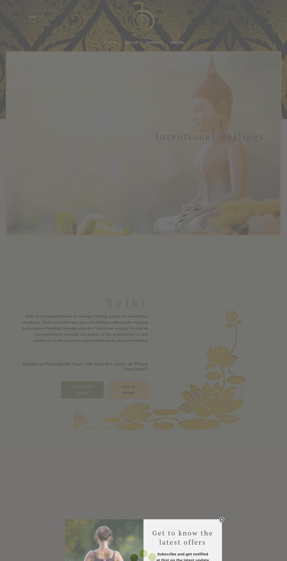Kriya Shopify theme site example intentionalhealings.com