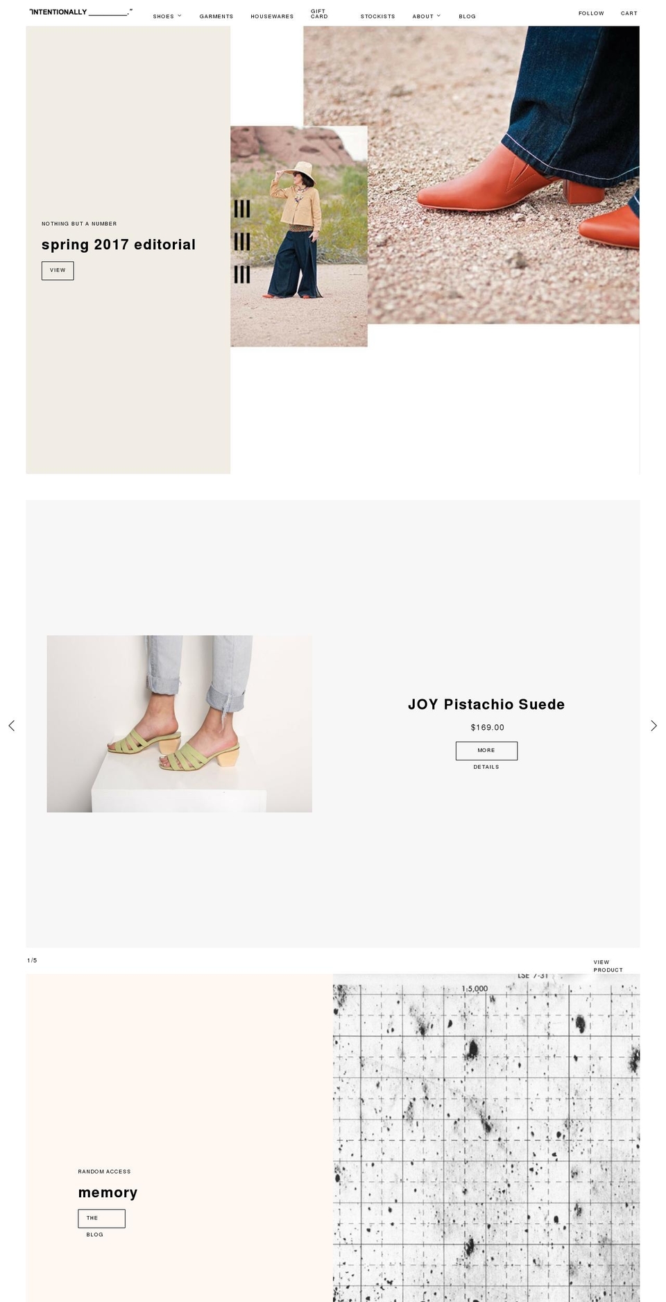 intentionallyblank.us shopify website screenshot