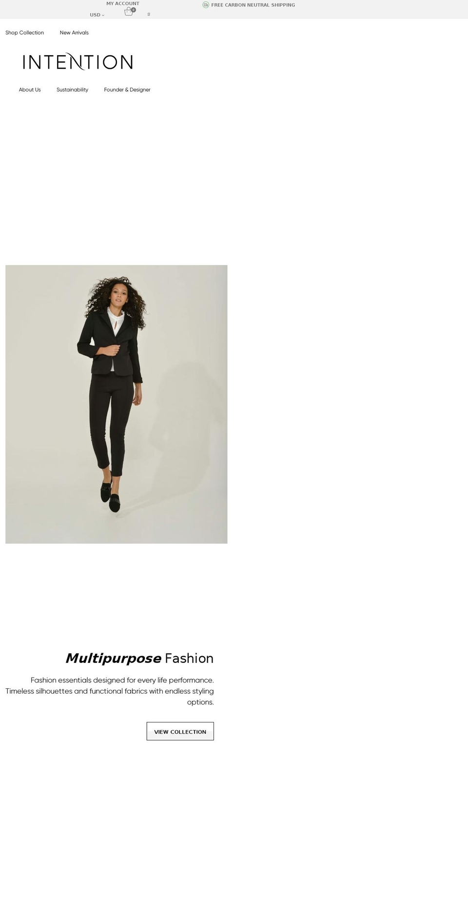 intentionfashion.com shopify website screenshot