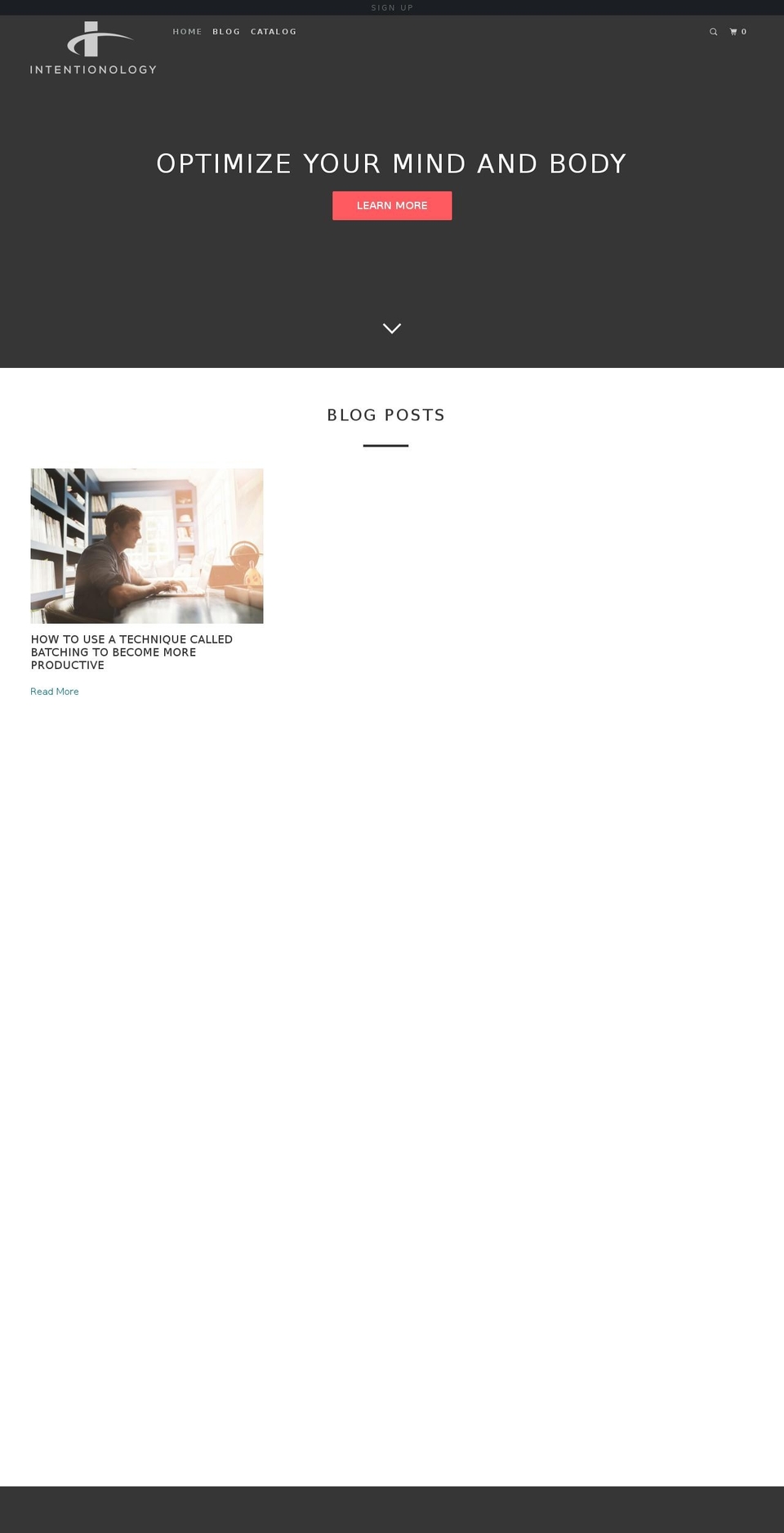 intentionology.com — Shopify storefront screenshot
