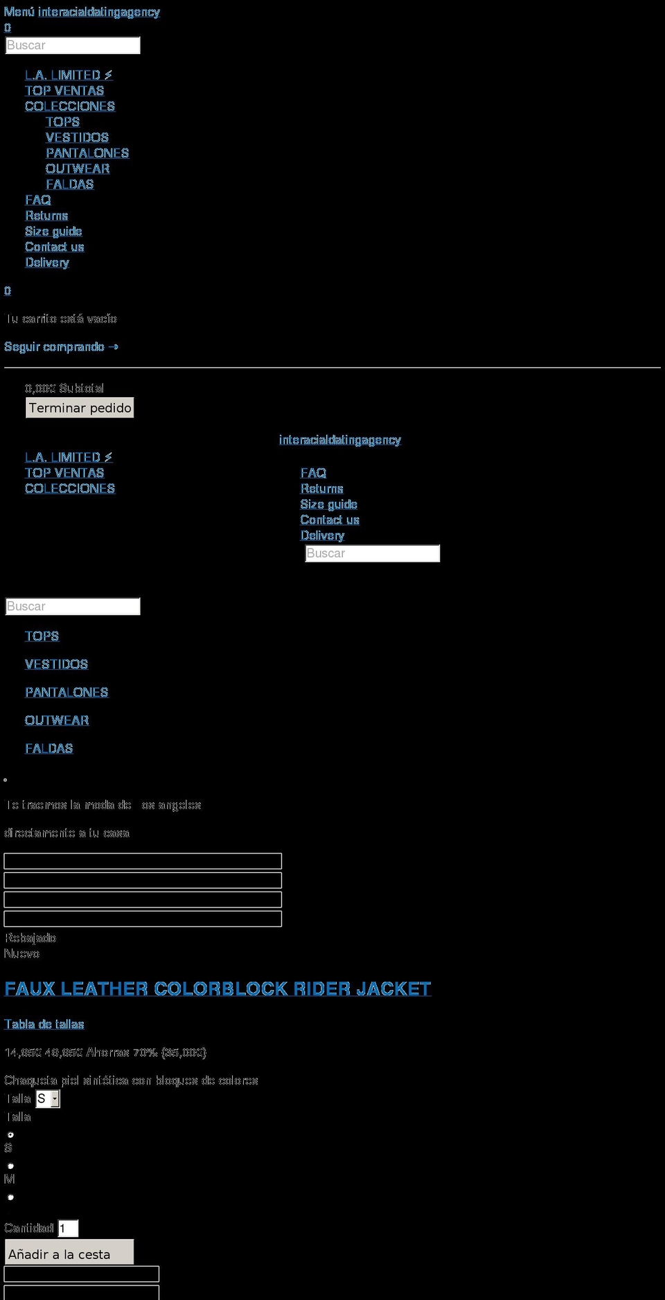 interacialdatingagency.com shopify website screenshot