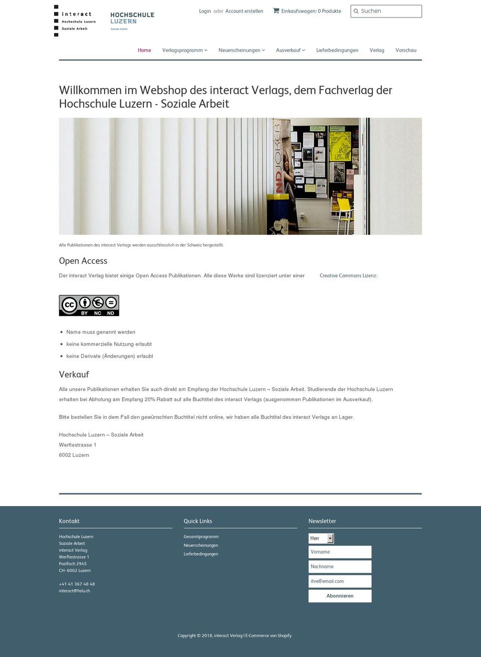 interact-verlag.ch shopify website screenshot