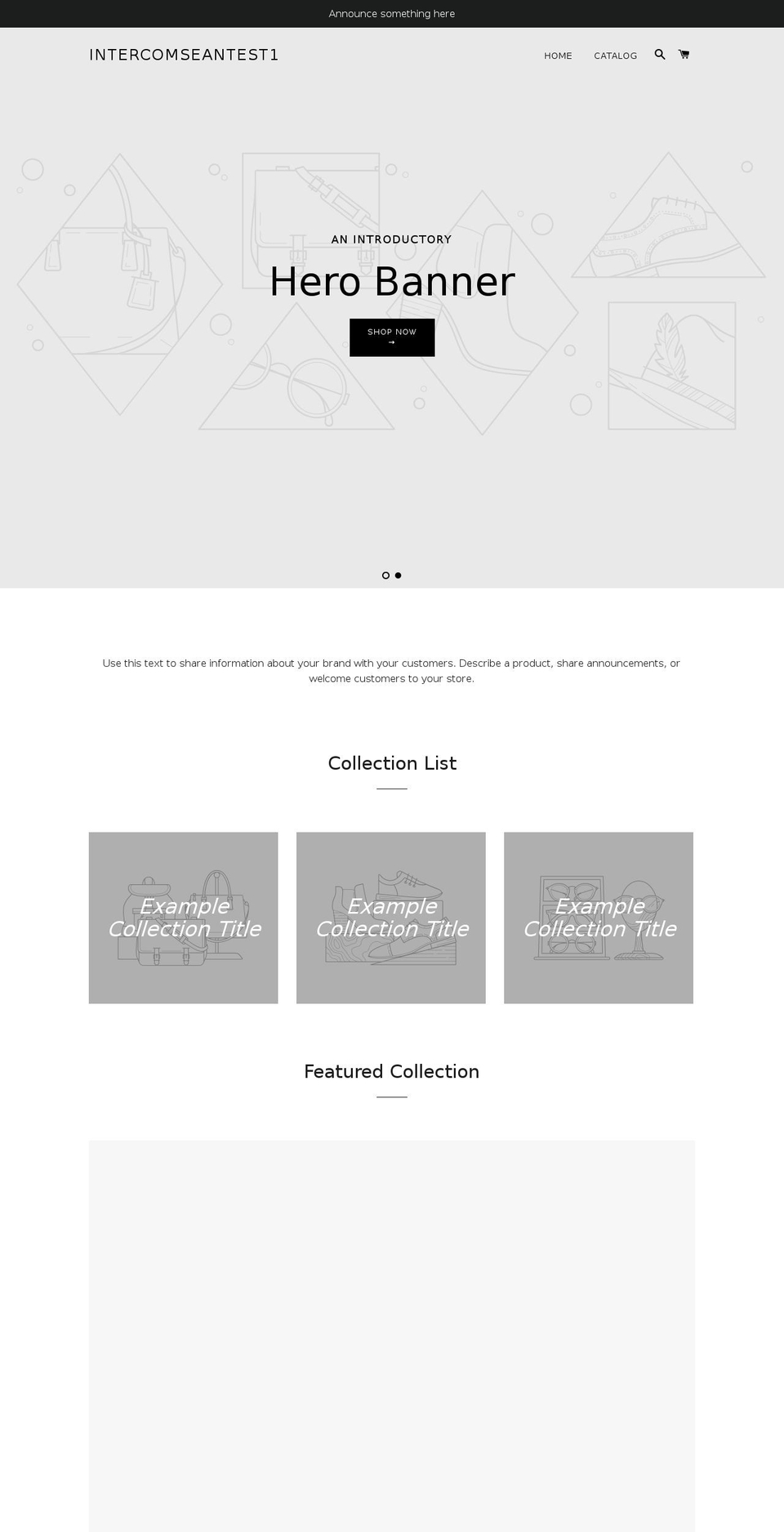intercomseantest1.myshopify.com shopify website screenshot