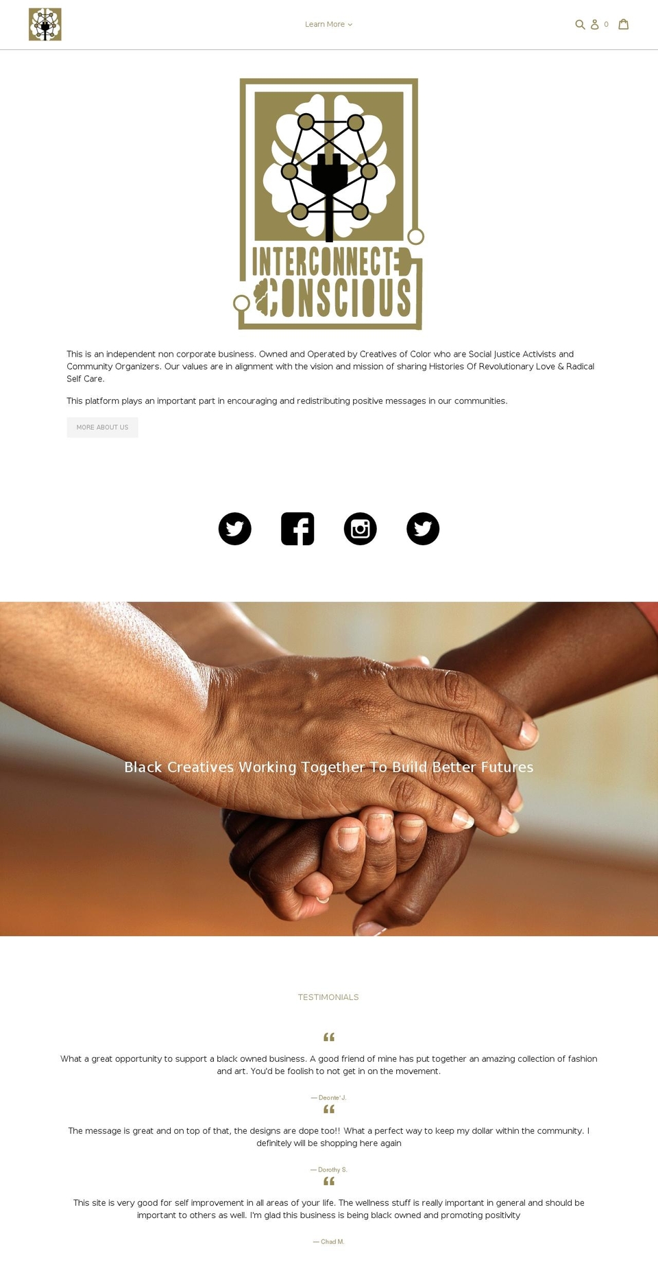 interconnectedconscious.com — Shopify storefront screenshot