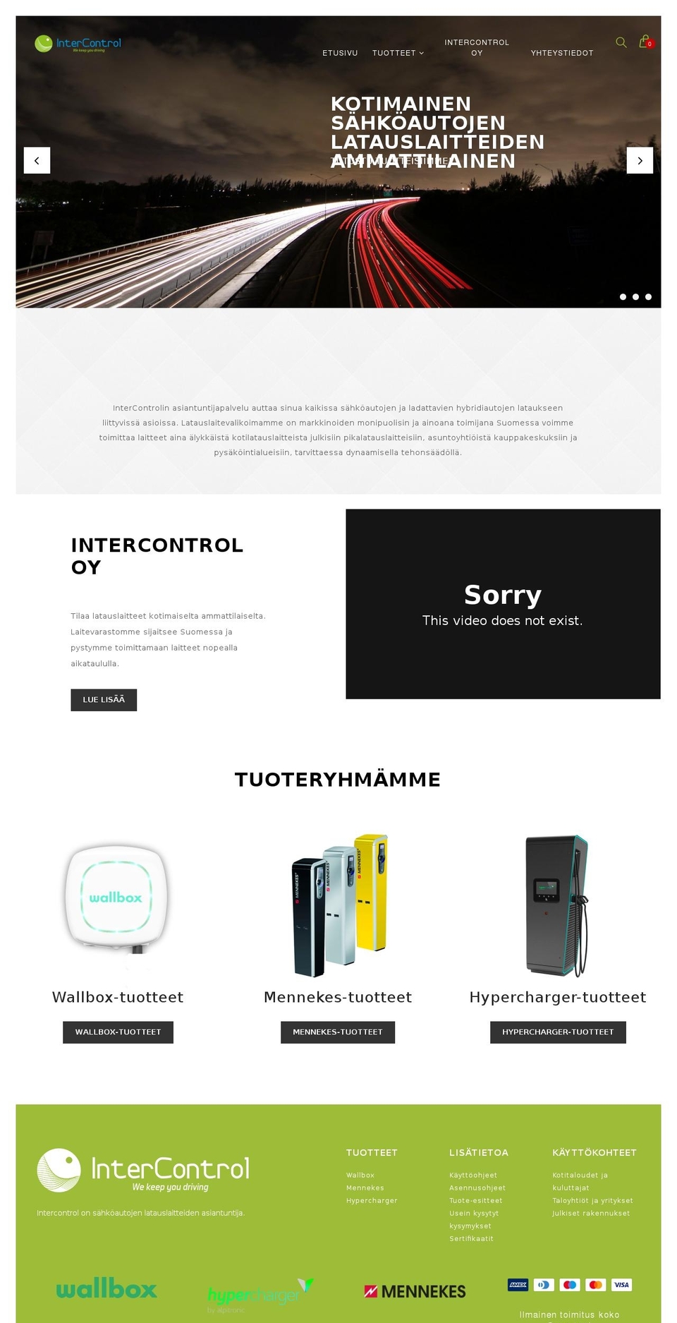 Intercontrol Shopify theme site example intercontrol.fi