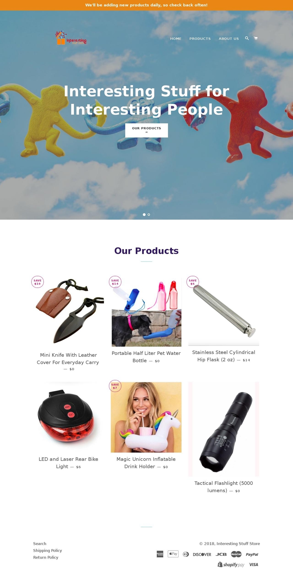 interestingstuffstore.com — Shopify storefront screenshot