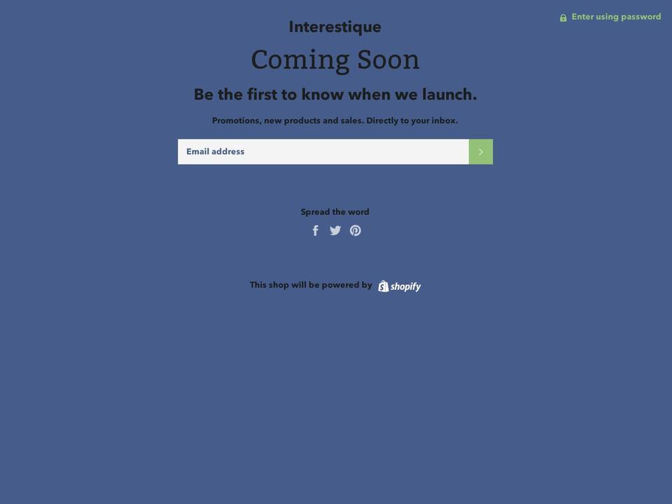 interestique.com — Shopify storefront screenshot