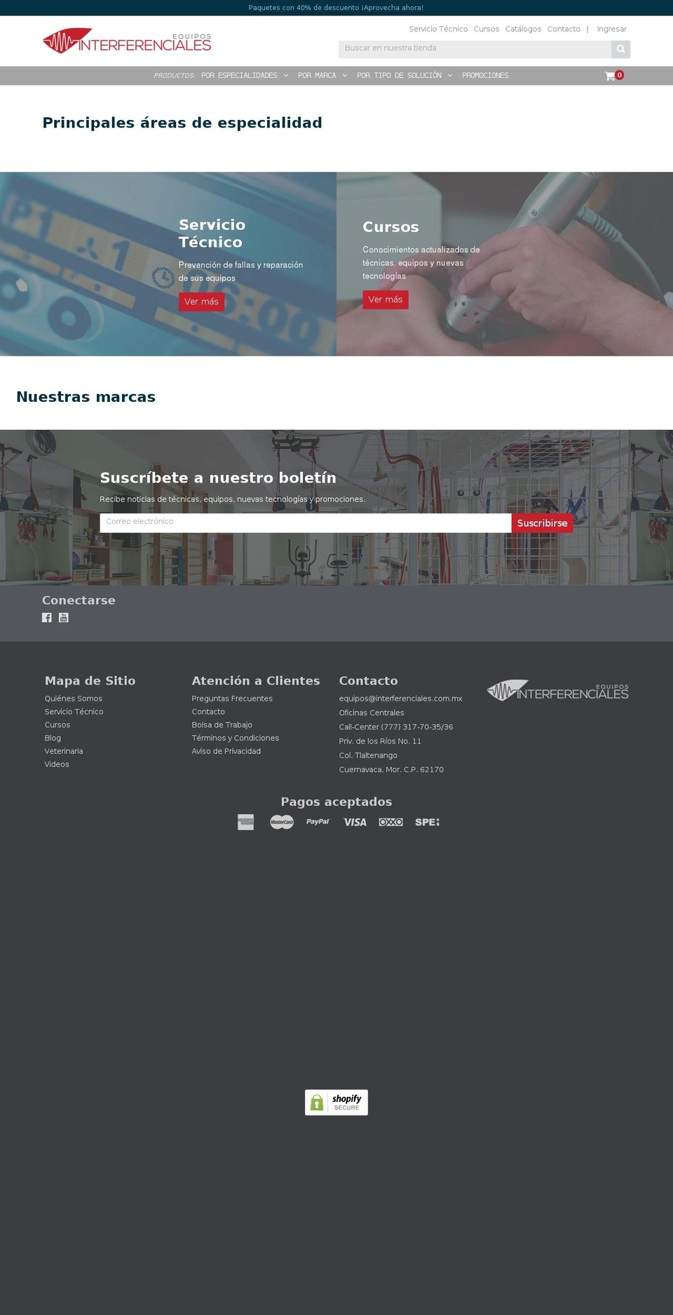 interferenciales.com.mx shopify website screenshot