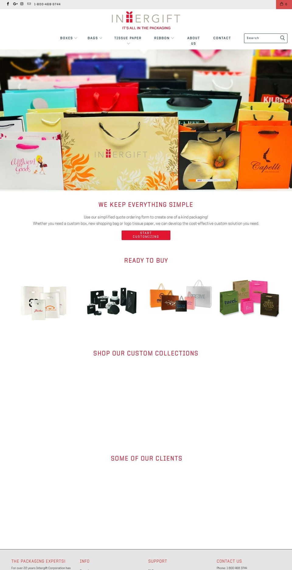 Feb 21 Intergift Packaging v2.0 Shopify theme site example intergiftpackaging.com