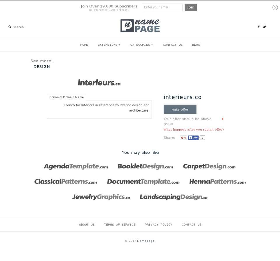 interieurs.co shopify website screenshot