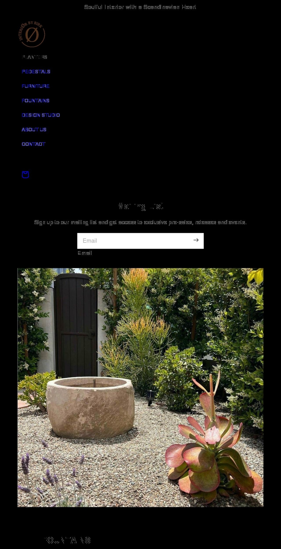 interiorbybirk.com shopify website screenshot