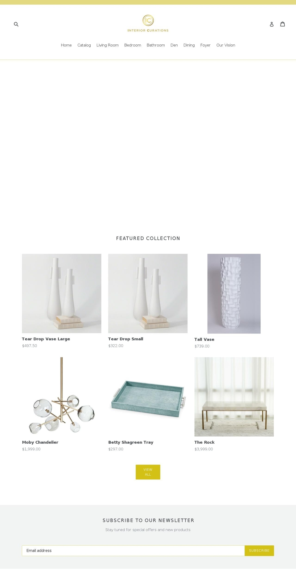 interiorcurations.com — Shopify storefront screenshot