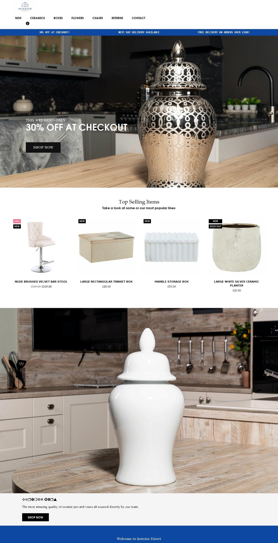 interiordirect.co.uk shopify website screenshot
