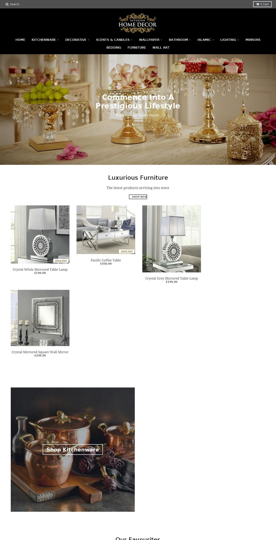 interiorhomedecor.co.uk shopify website screenshot