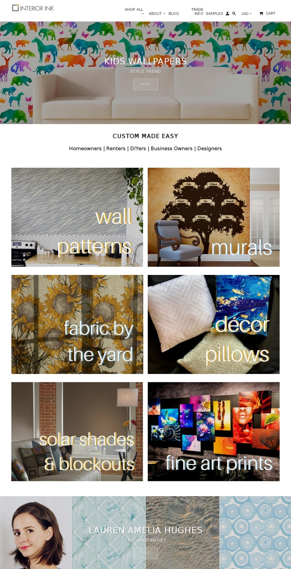 interiorink.com shopify website screenshot