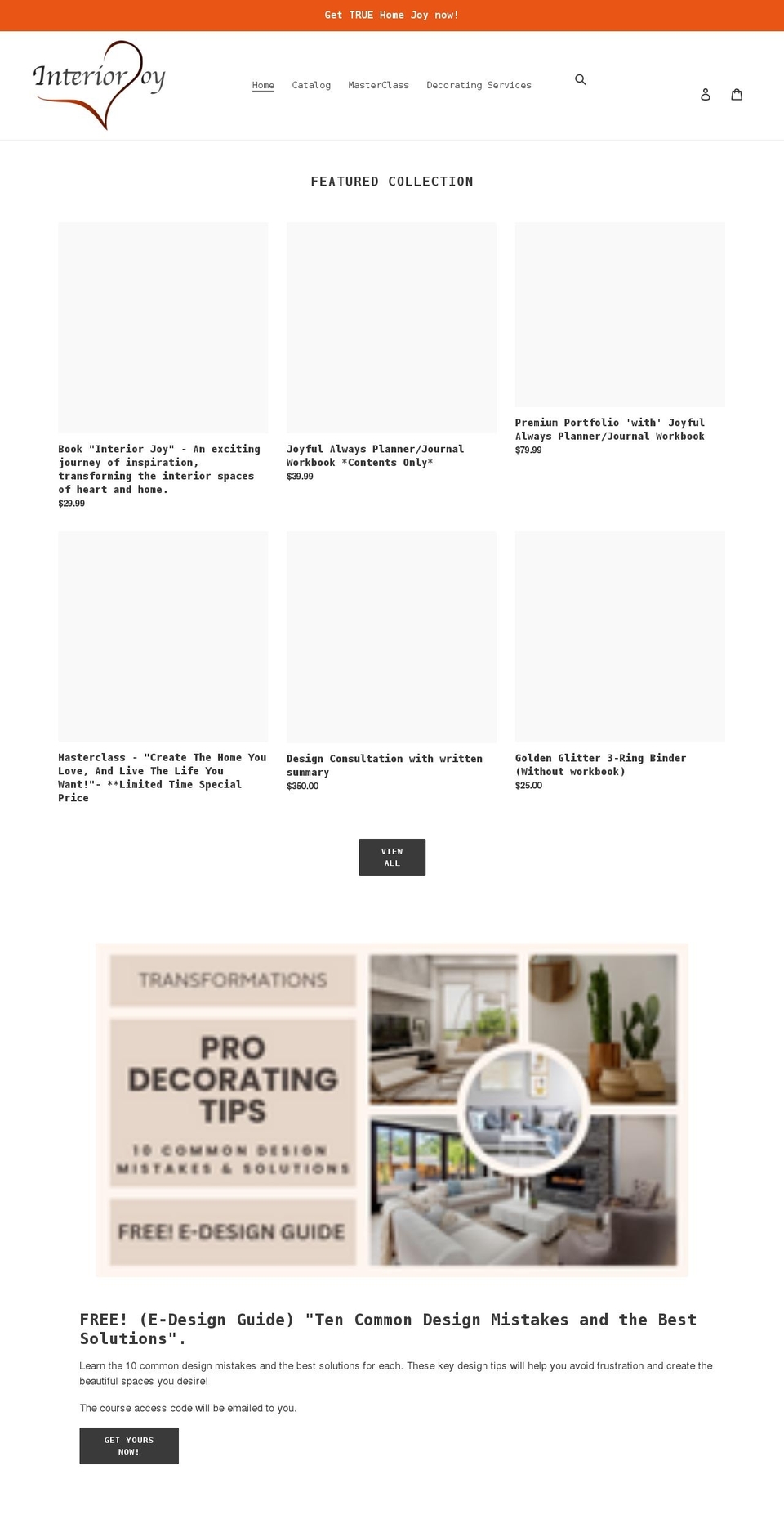 interiorjoy.net shopify website screenshot
