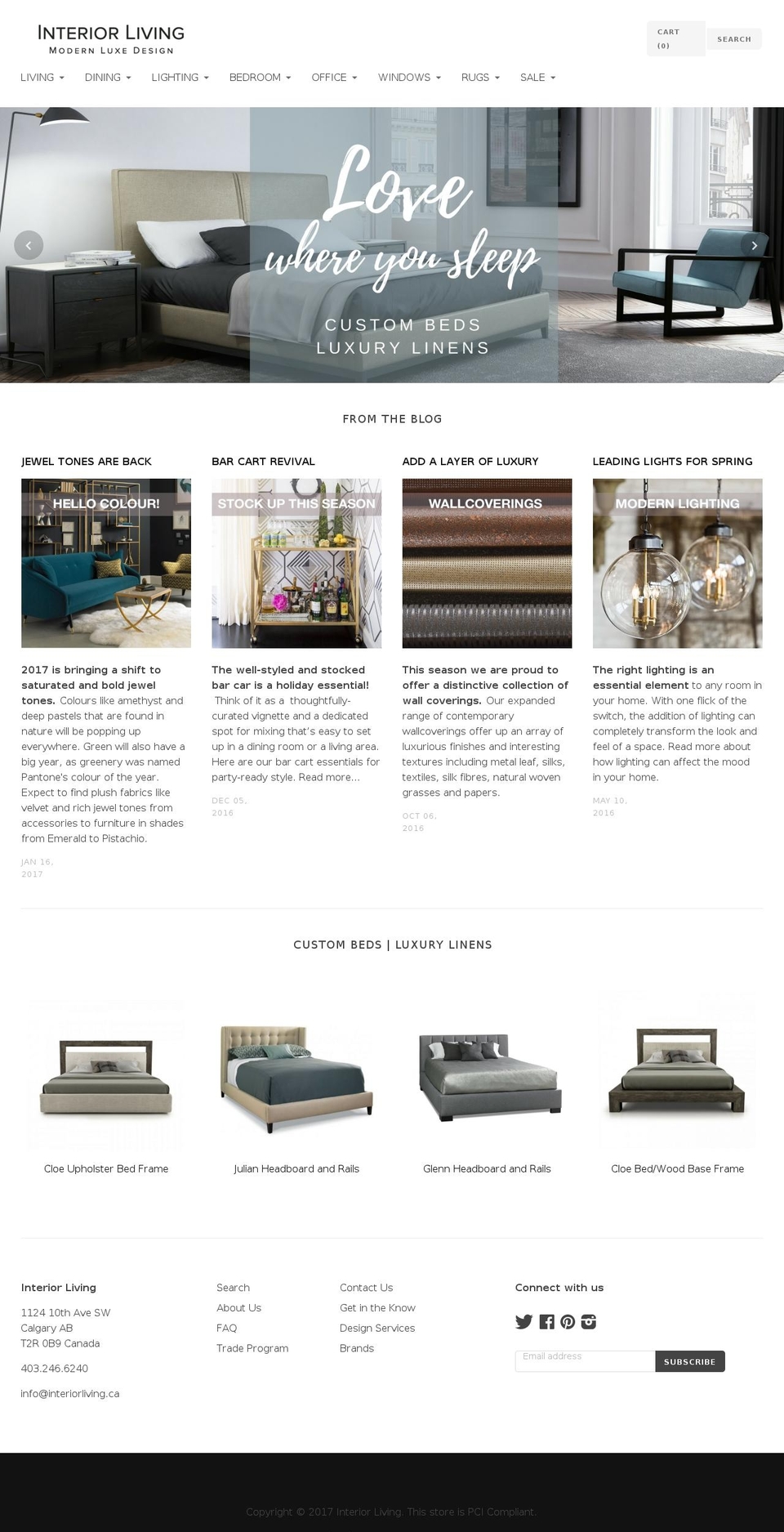 Label Shopify theme site example interiorliving.ca