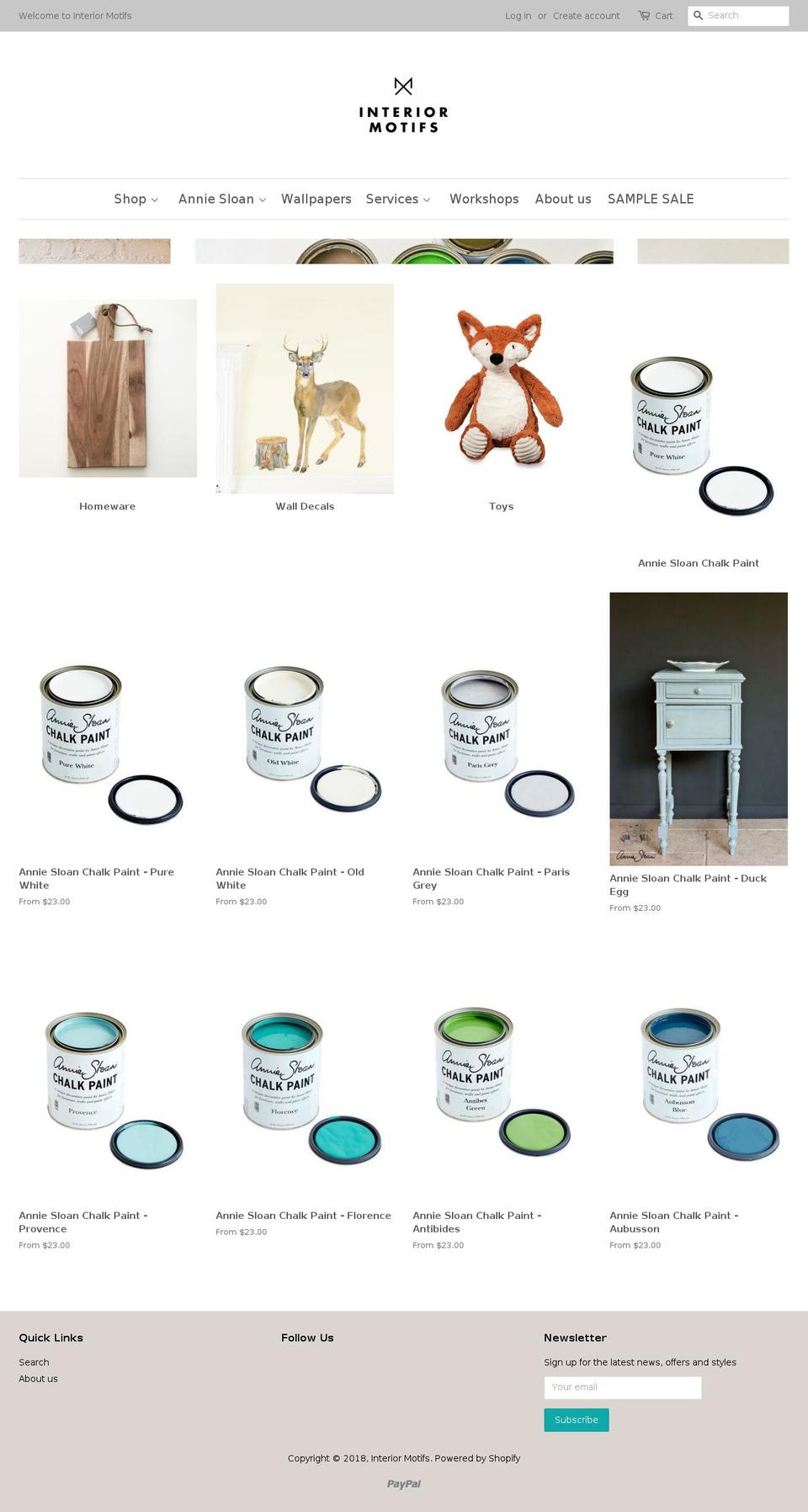 interiormotifs.co.nz shopify website screenshot