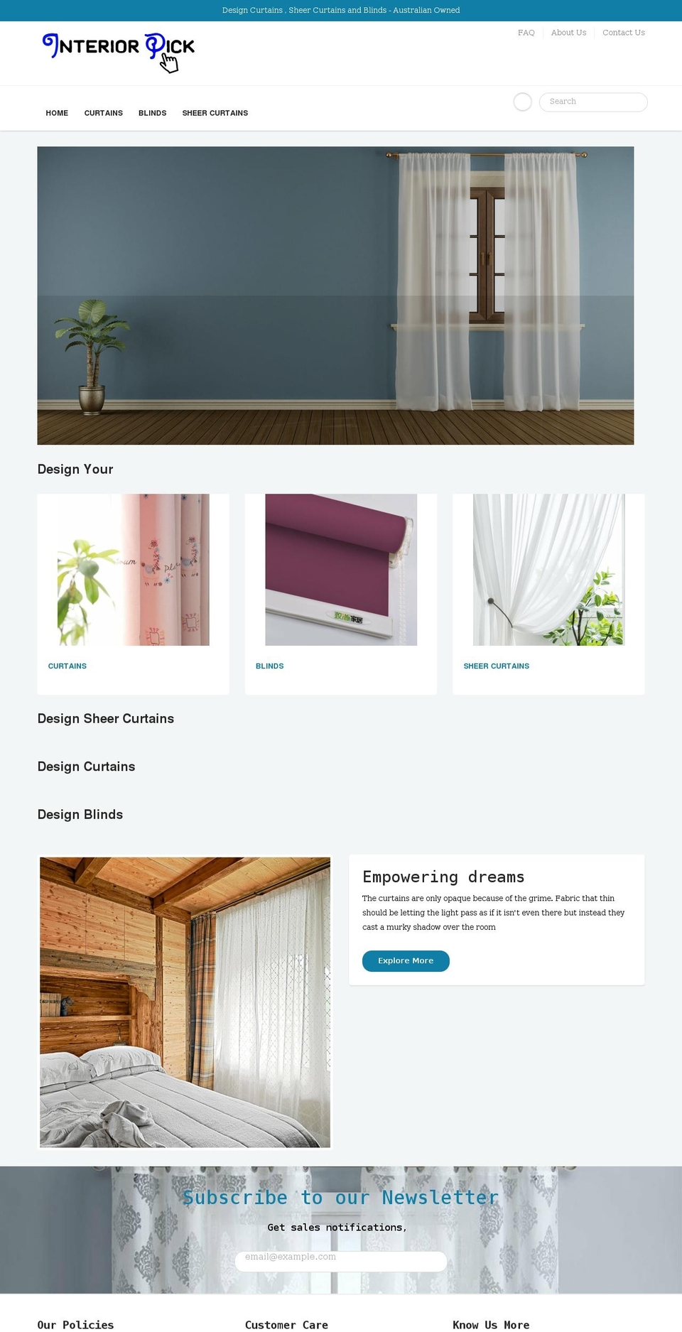 layout Shopify theme site example interiorpick.com.au