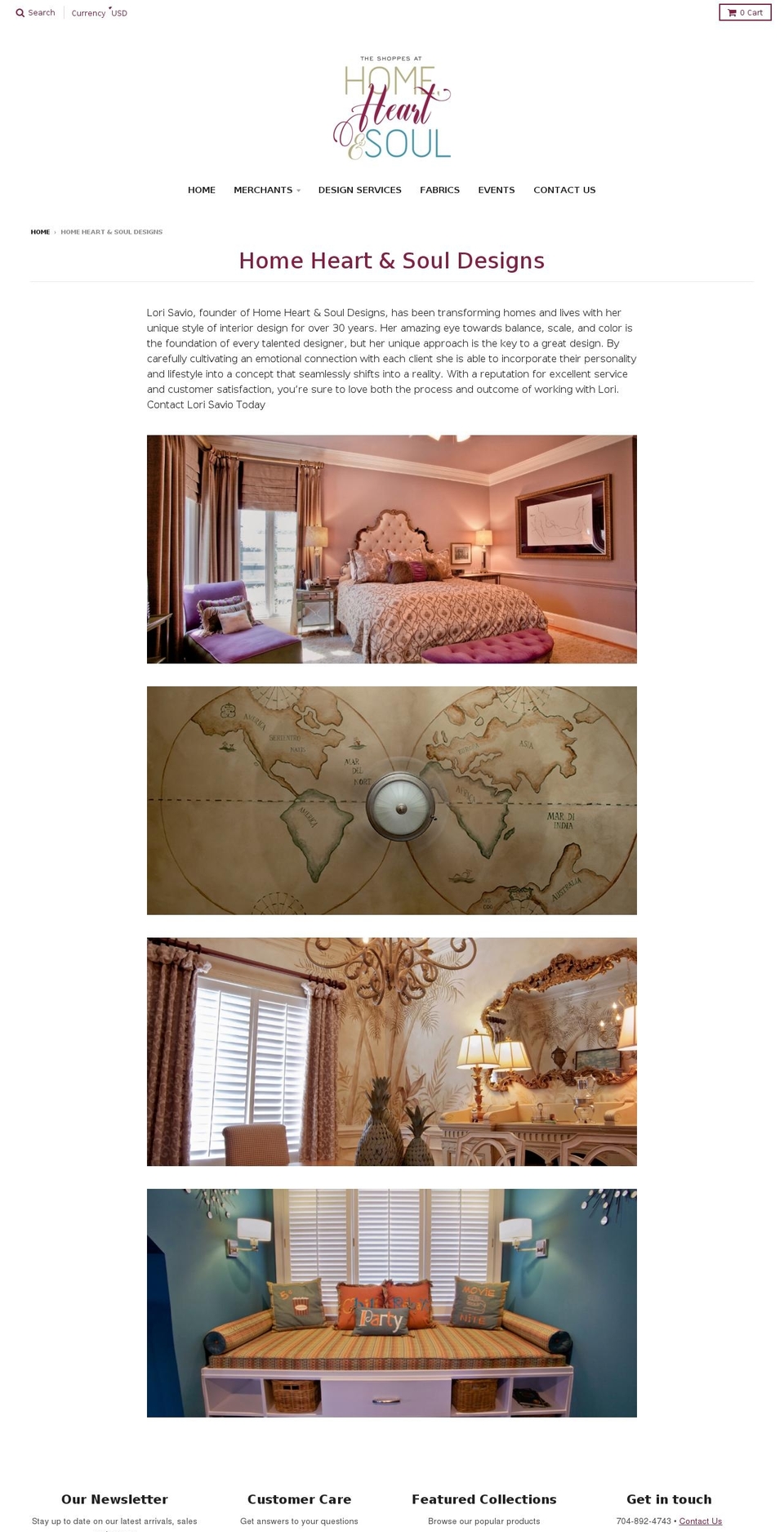 interiorsbylorisavio.com — Shopify storefront screenshot