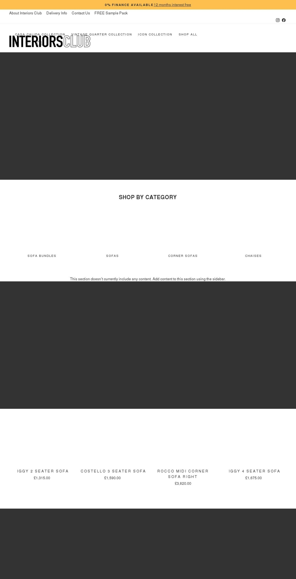 interiorsclub.co.uk shopify website screenshot