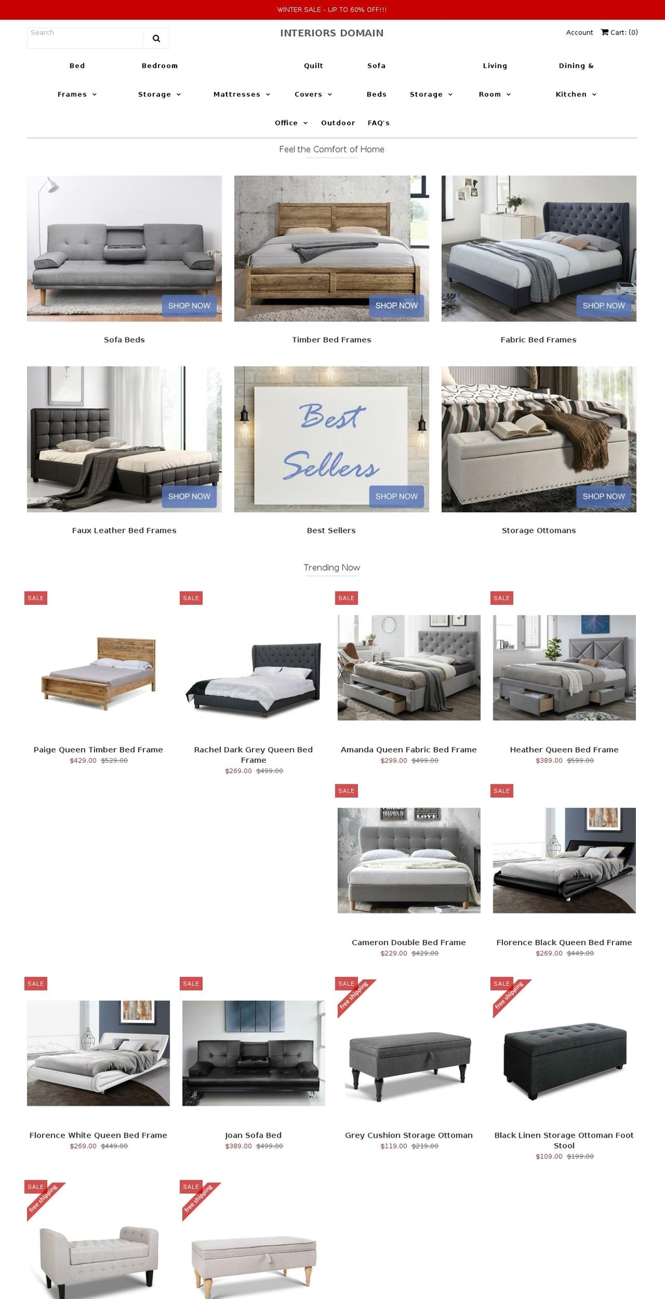 interiorsdomain.com.au shopify website screenshot
