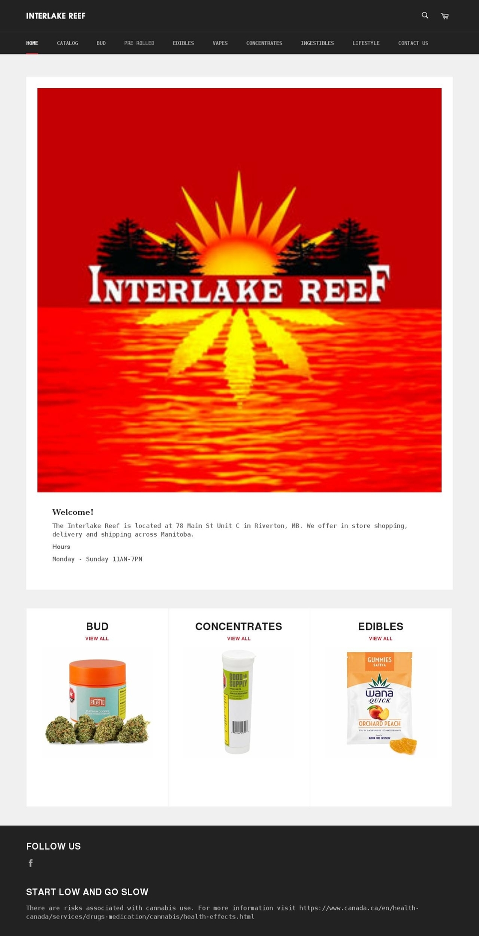 interlakereef.com shopify website screenshot