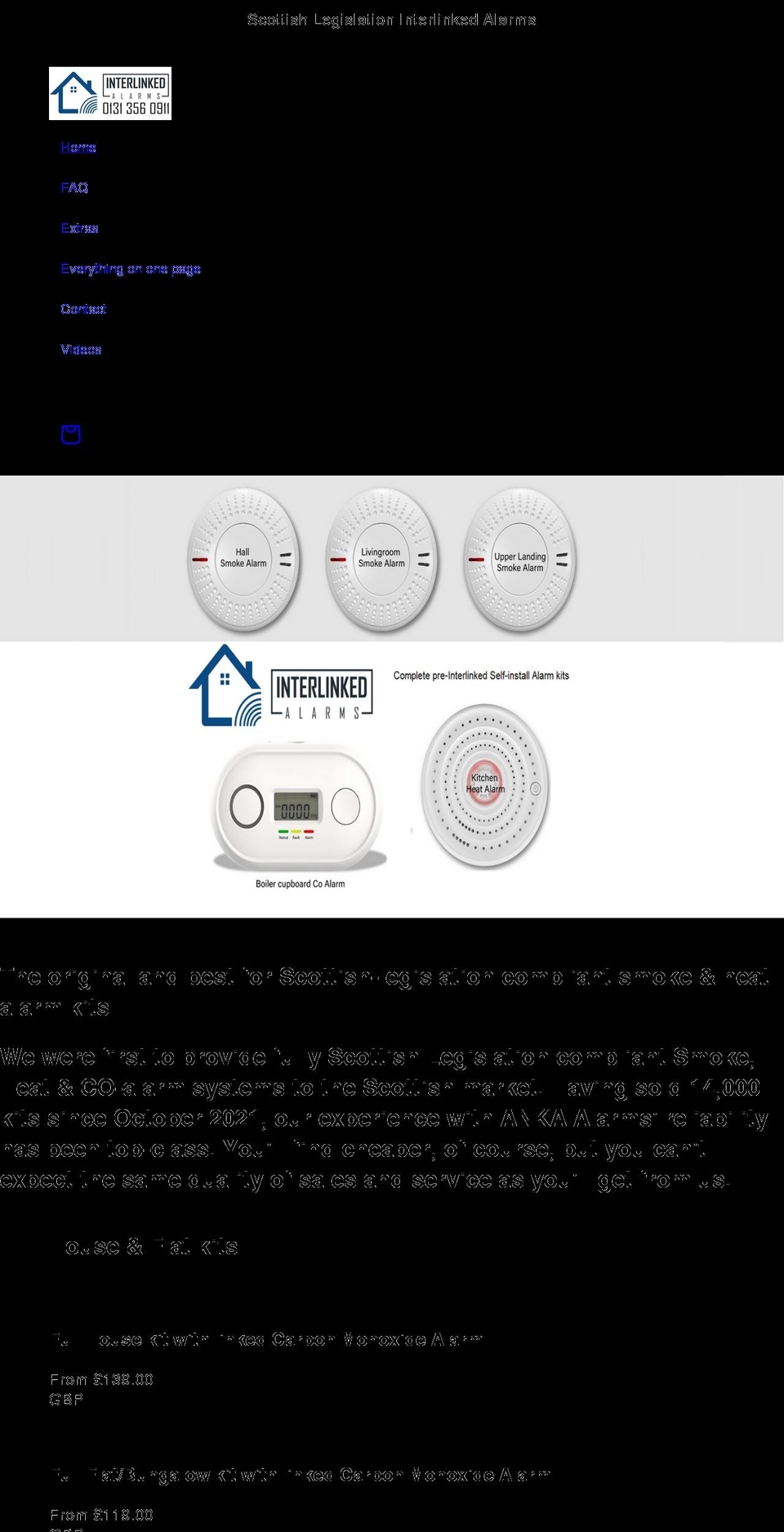 interlinkedalarms.com shopify website screenshot